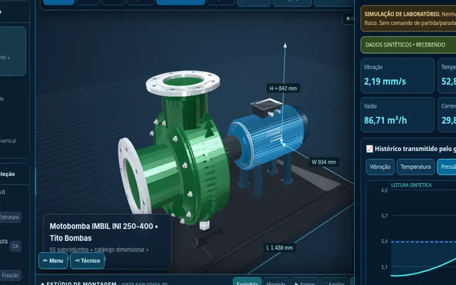 Prévia do PumpStudio 3D ilustrativo